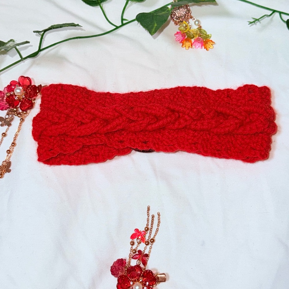 Red Knitted Headband